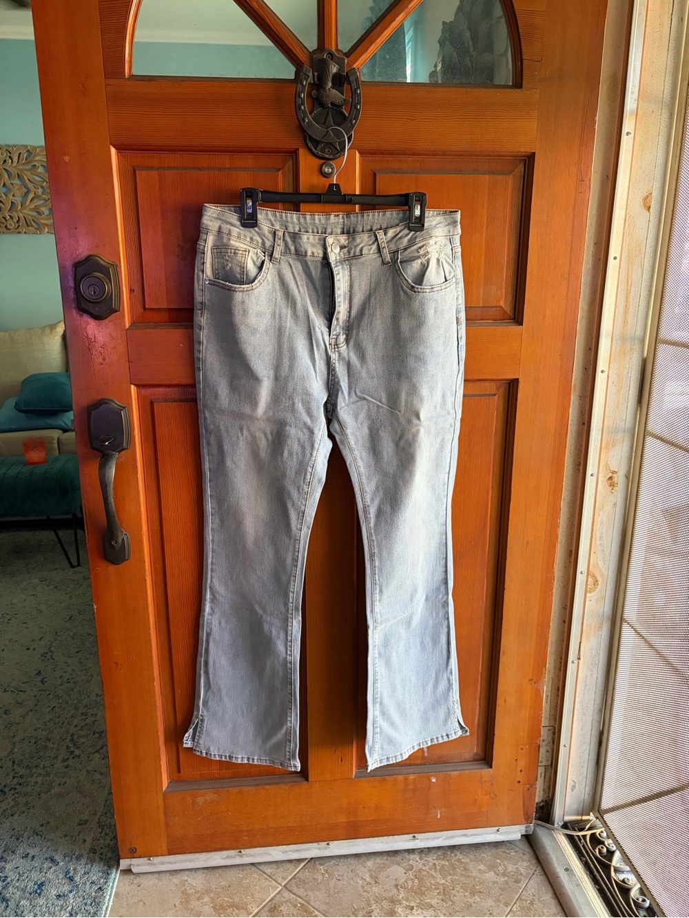 Light Blue Women's Flare Jeans - Casual Everyday Fit